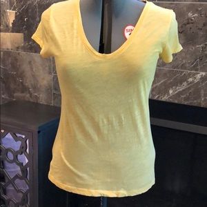 Loft Yellow Cotton T-shirt Medium